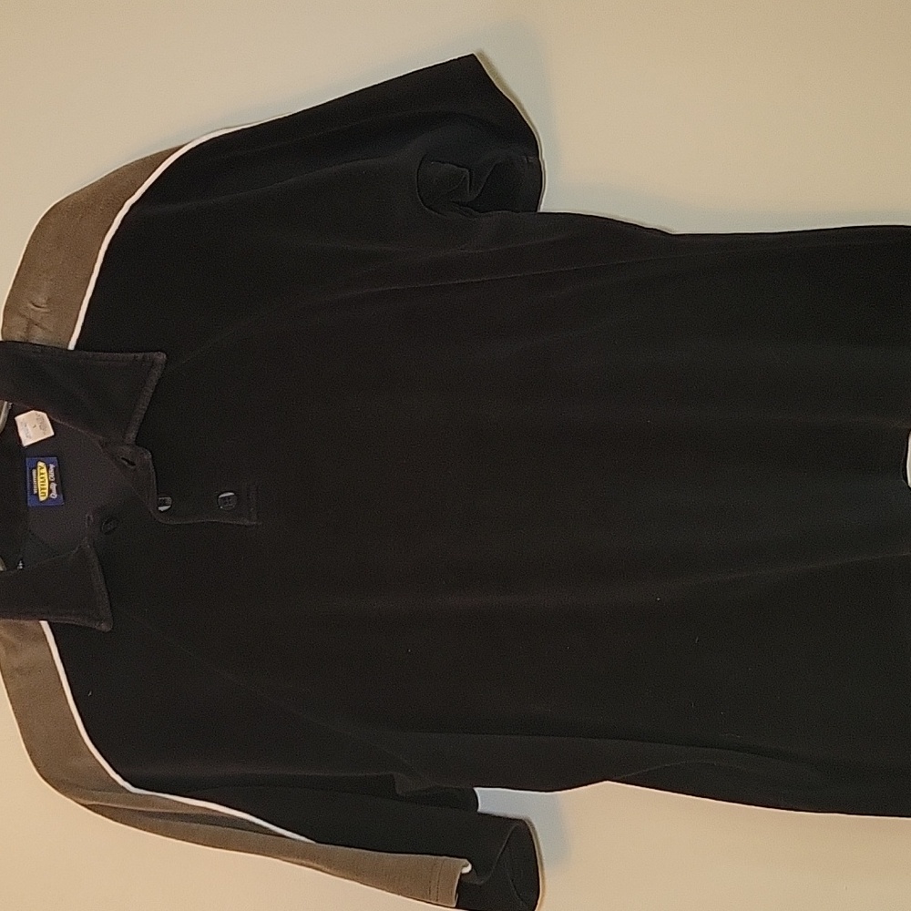 Utility Terry Cloth Men's‎ Black/tan Short Sleeve Shirt Retro 90's Lg